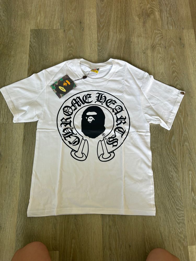A Bathing Ape Chrome Hearts Collaboration White T-Shirt image 1