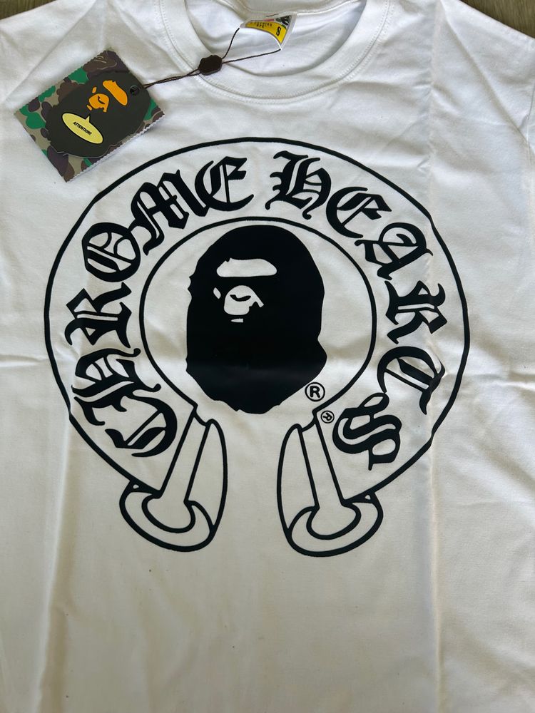 A Bathing Ape Chrome Hearts Collaboration White T-Shirt obraz 4