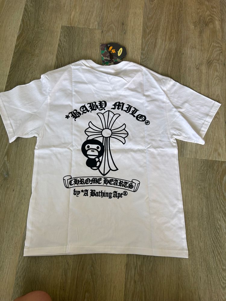 A Bathing Ape Chrome Hearts Collaboration White T-Shirt obraz 3