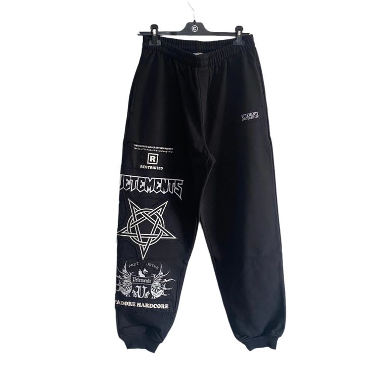 Other Vetements Black Metal Patched Logo Sweatpants product image