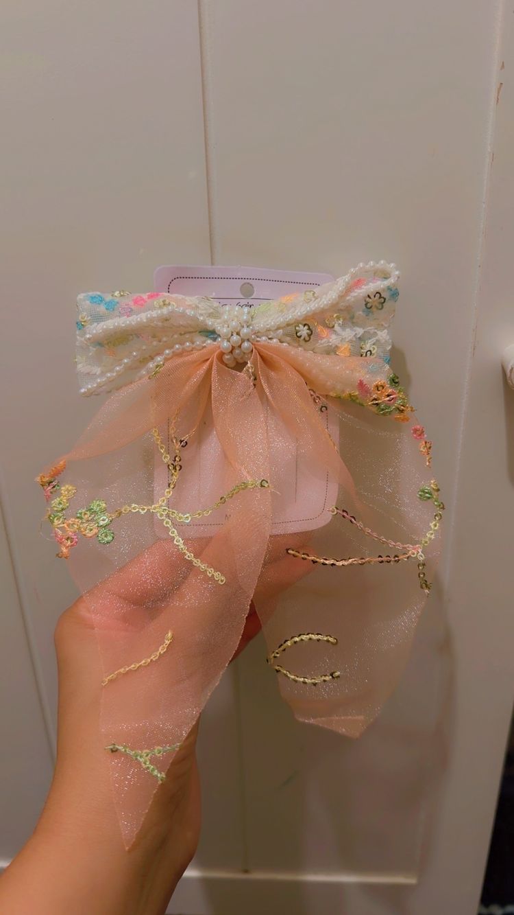 Decorative Hair Bow With Sequins