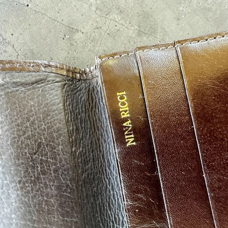 Nina Ricci Vintage Companion Wallet Printed Canvas & Brown Leather image 2