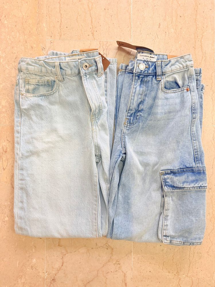 Light Blue Denim Jeans And Cargo Jeans image 1