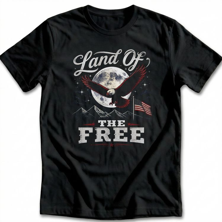 Moonlit Eagle Atmospheric T-Shirt EU image 1