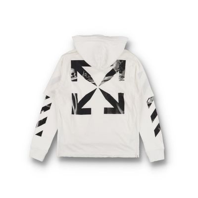 Off-White White Caravaggio Arrows Oversized Layered Tee Hoodie