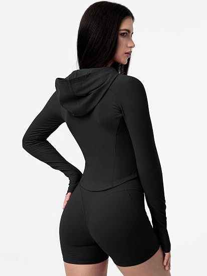 Black Zip-Up Hooded Romper image 2