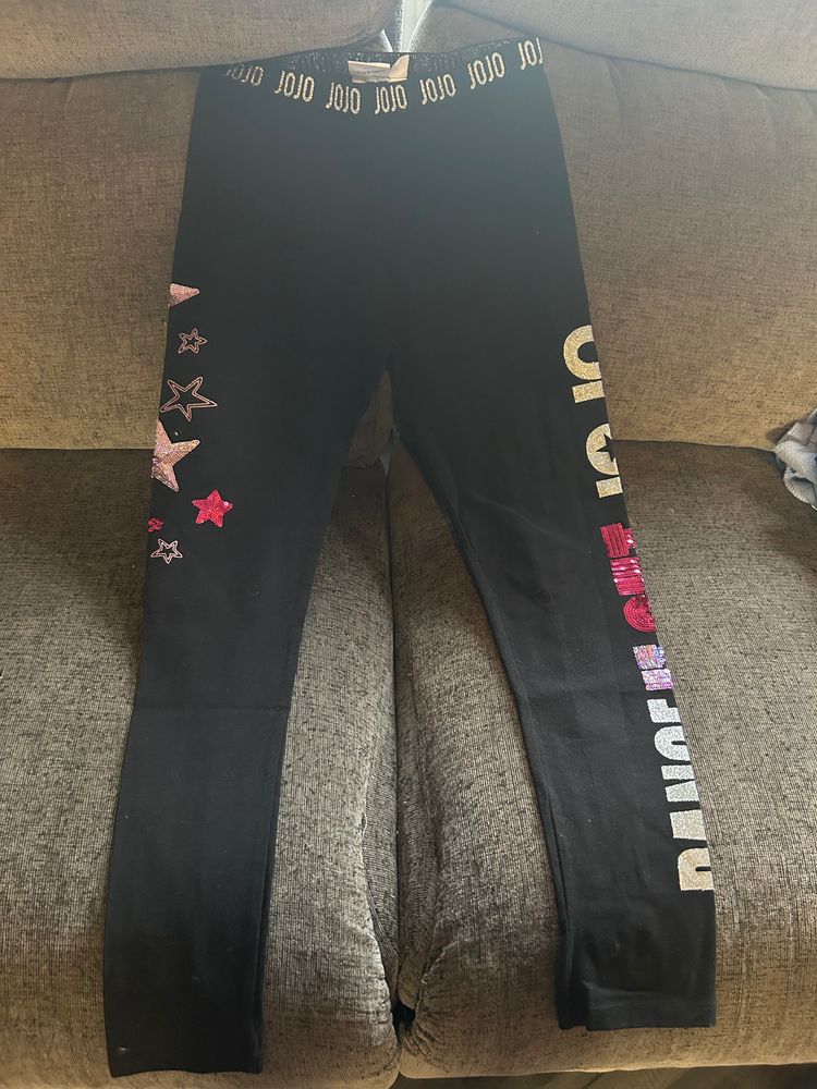 Jojo Siwa Black Leggings With Star And Text Designs 3