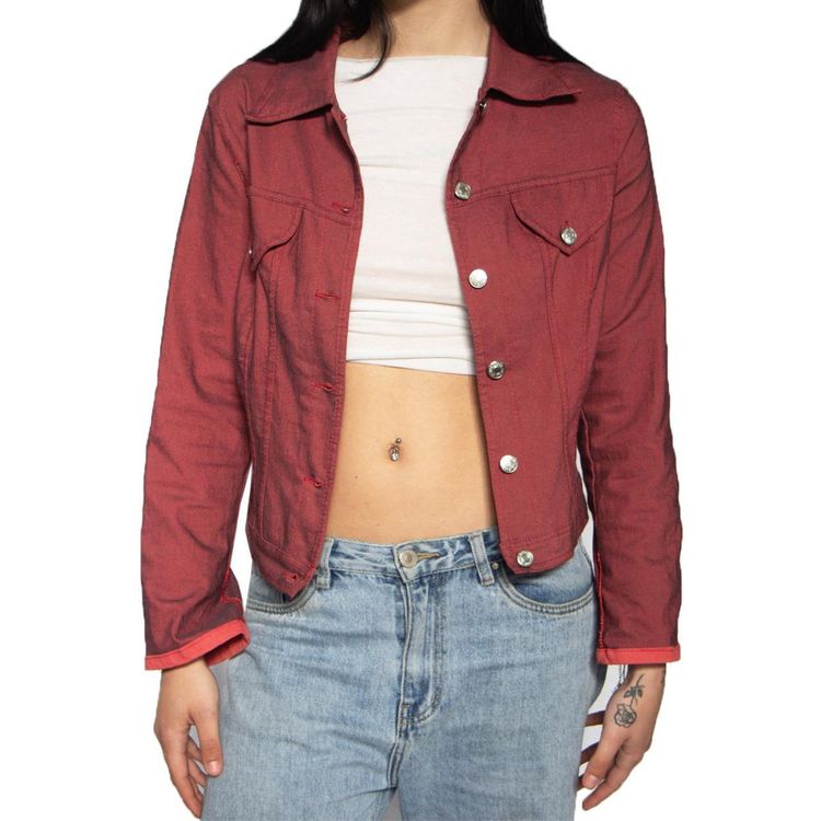 red denim jacket