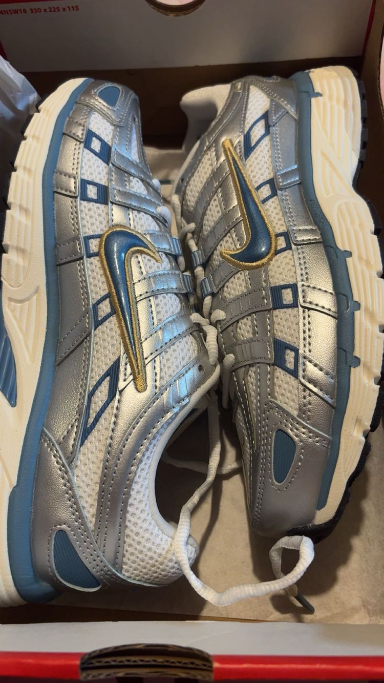 Nike Silver And Blue Sneakers image 1