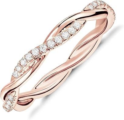 Gold And Rose Gold Rings With Diamonds obraz 2