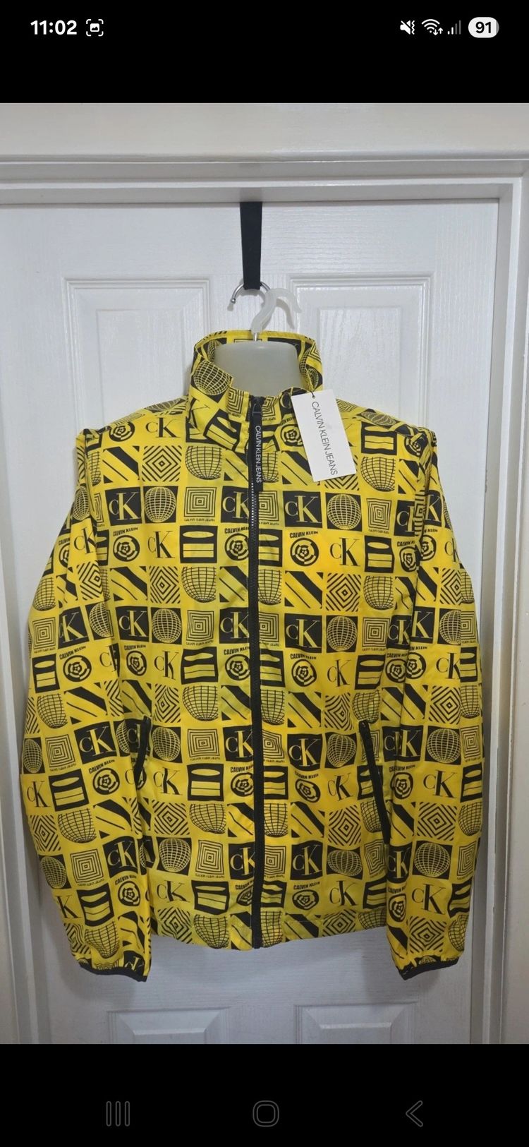 Calvin Klein Yellow Patterned Jacket