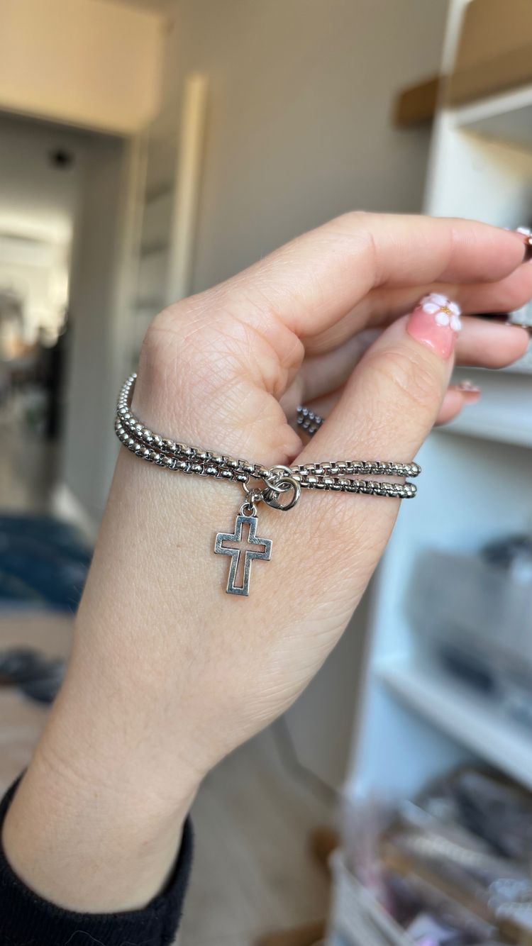 Other Silver Chain Bracelet With Cross Charm product image