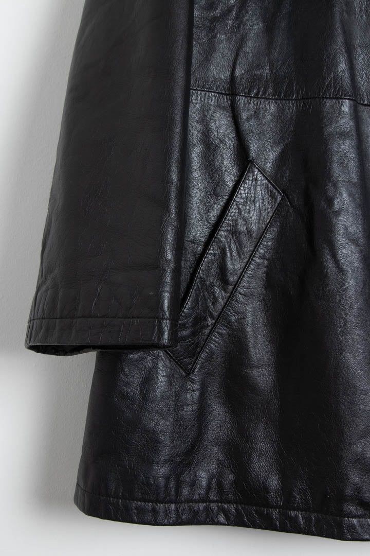 Women's Armani Jeans Leather Parka Jacket (XL) image 2