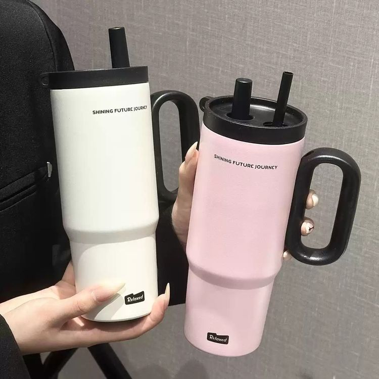 Insulated Travel Mugs With Handles And Straws image 3