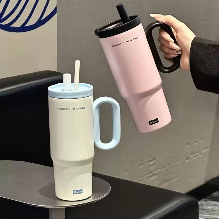 Insulated Travel Mugs With Handles And Straws image 1