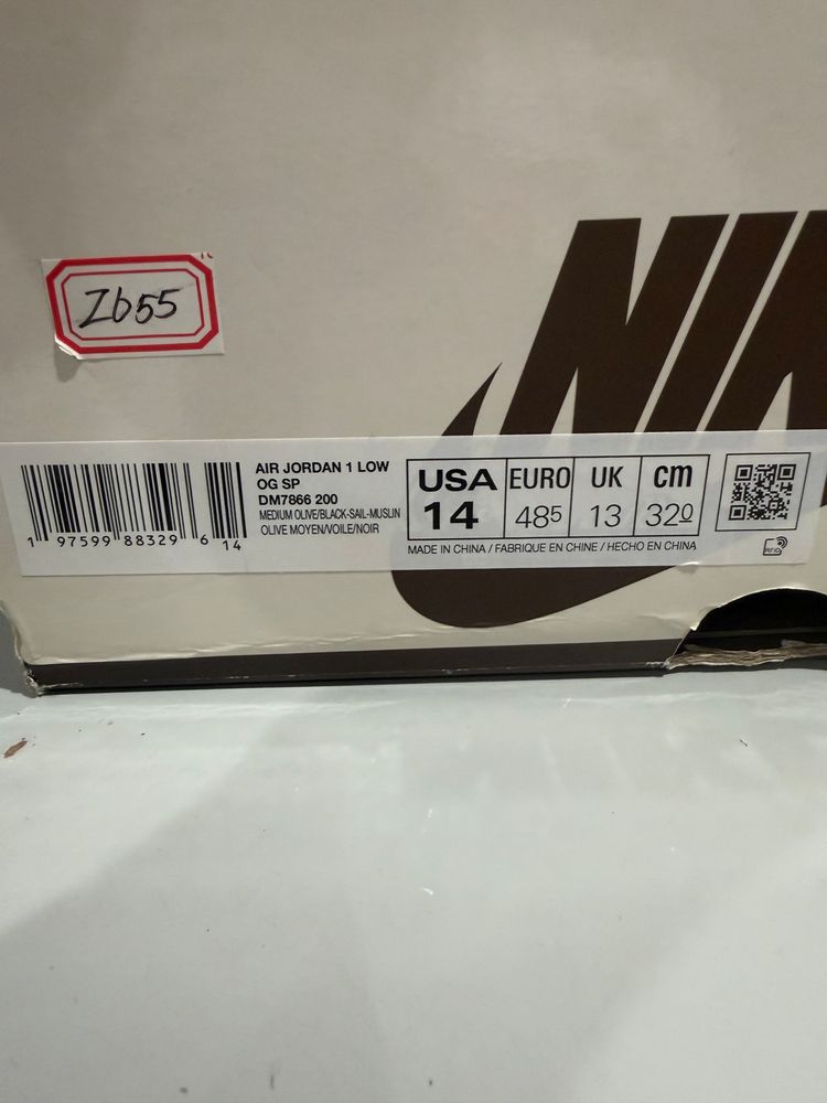 Jordan 1 Retro Low OG SP Travis Scott Medium Olive UK 13  imagen 6