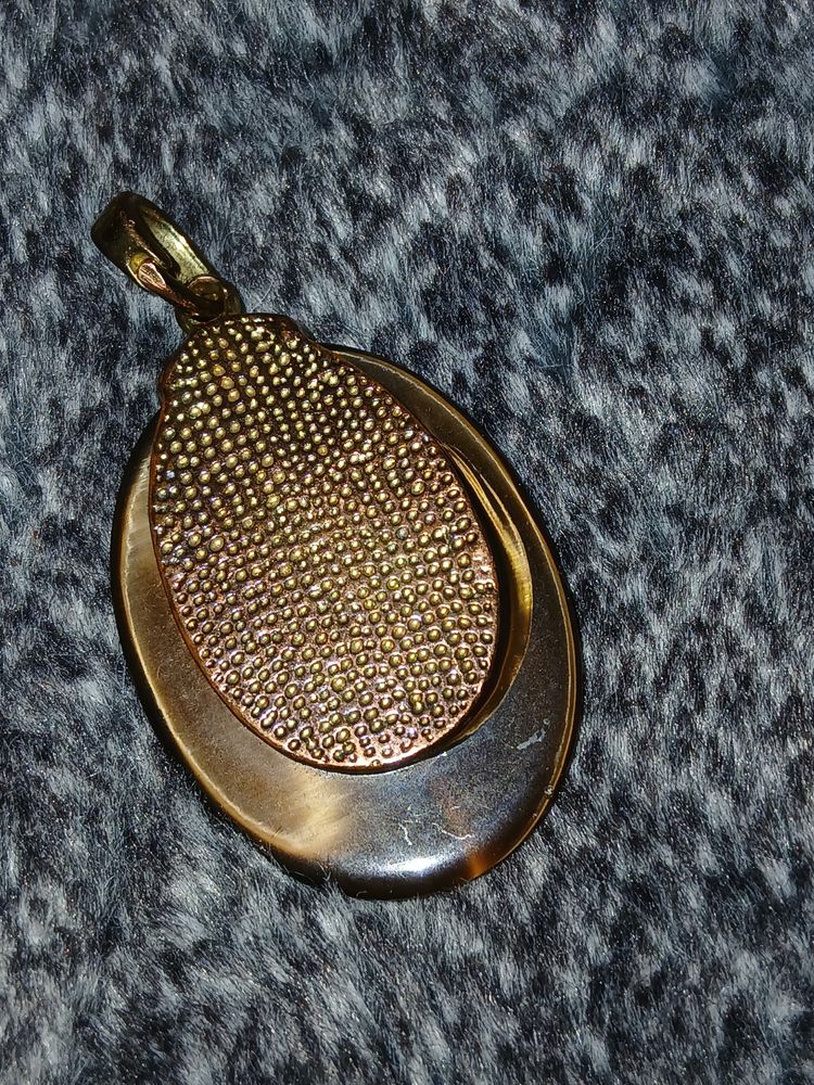Vintage tigers eye oval pendant  image 2
