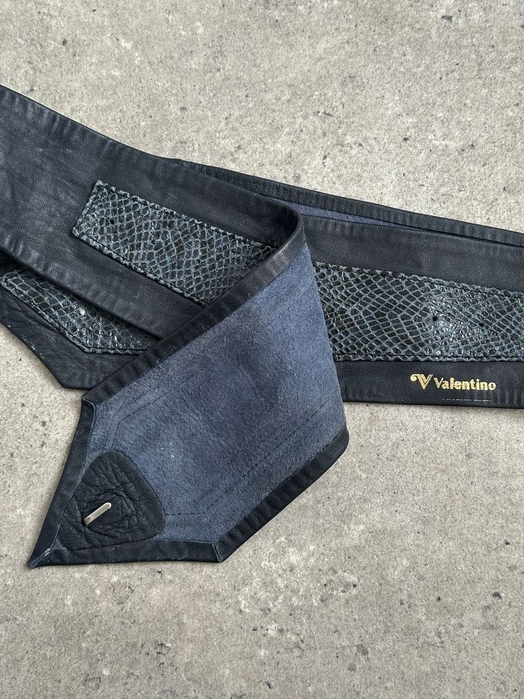 Valentino 1990s Leather Snakeskin Hip Belt - W30-32 image 3