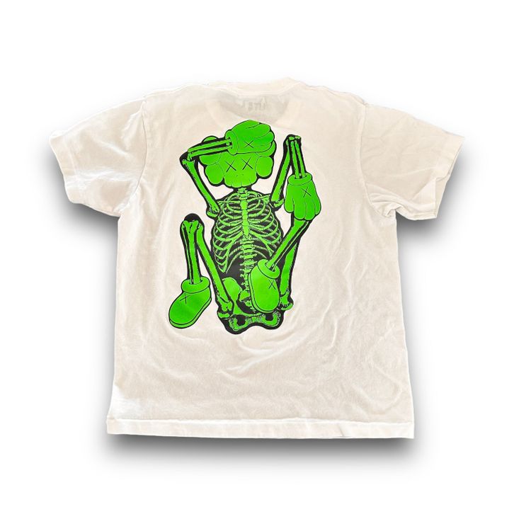 Sustainable Closet Kaws t-shirt, small, white & green, back detailing product image