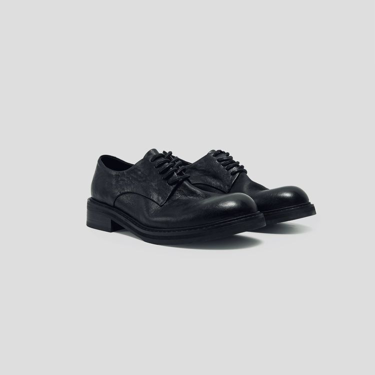 Black Leather Lace-Up Shoes 2