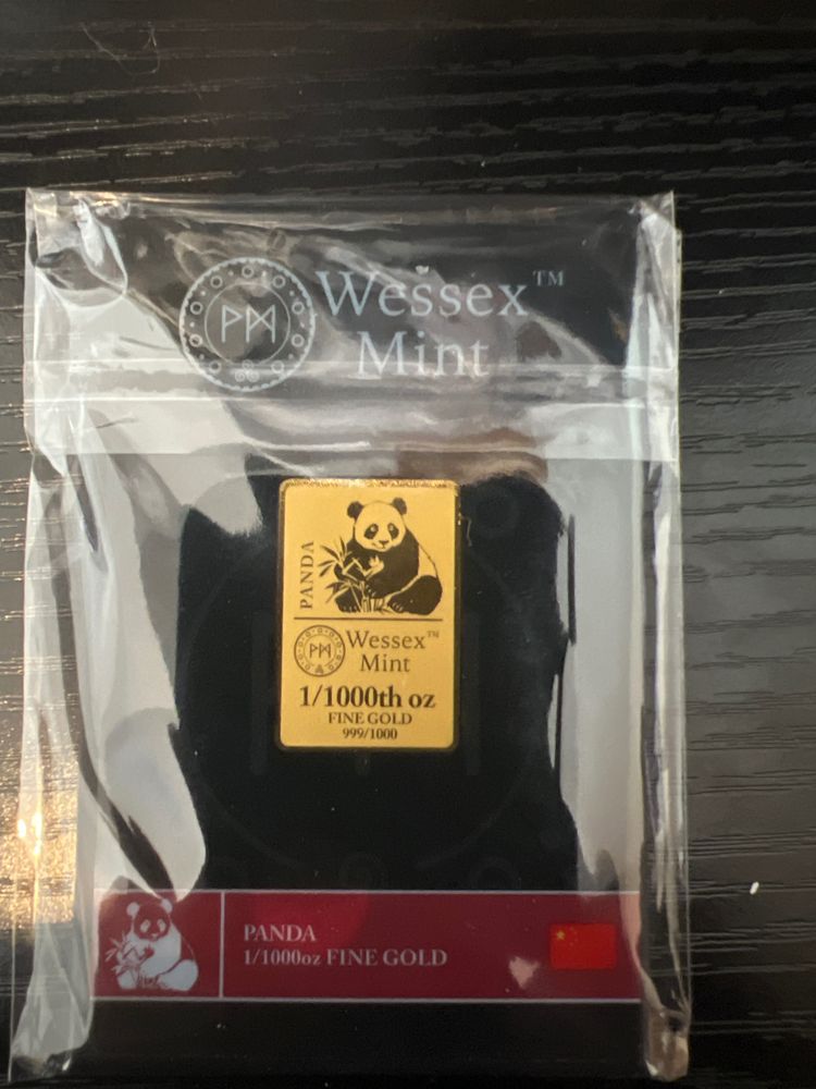 Wessex Mint Panda 1/1000Th Oz Fine Gold Bar