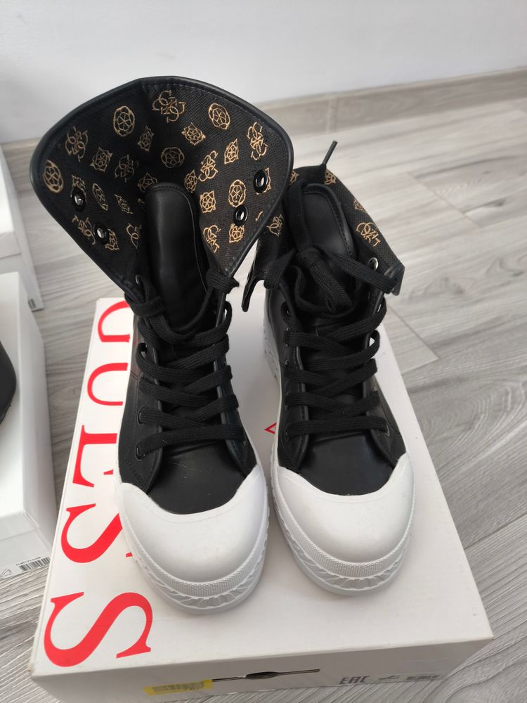 Guess Buty Sneakersy Trampki Damskie Guess High-Top Sneakers