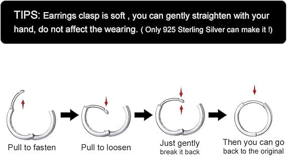 Sterling Silver Hoop Earrings With Cubic Zirconia 4