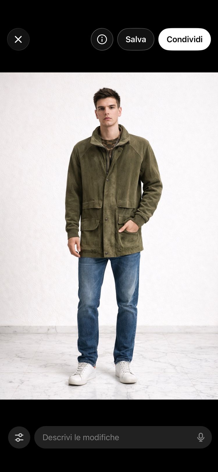 Green Jacket With Front Pockets