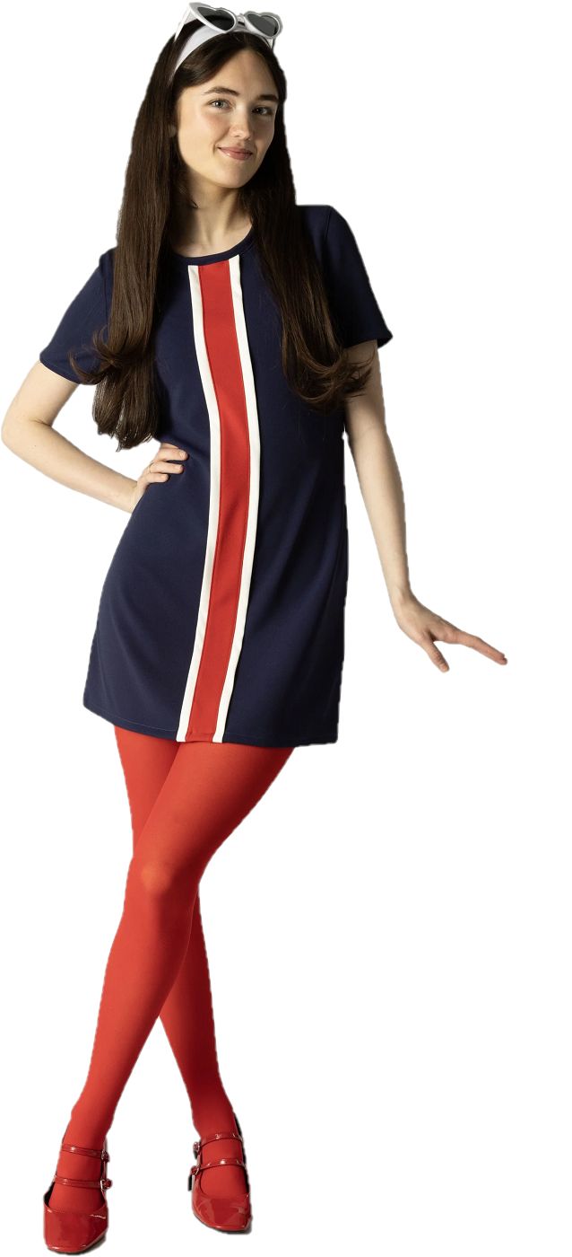 Immagine di LHM Ladies 60s Retro Mod Vintage Navy/White/Red Chrissy Mini Dress 9