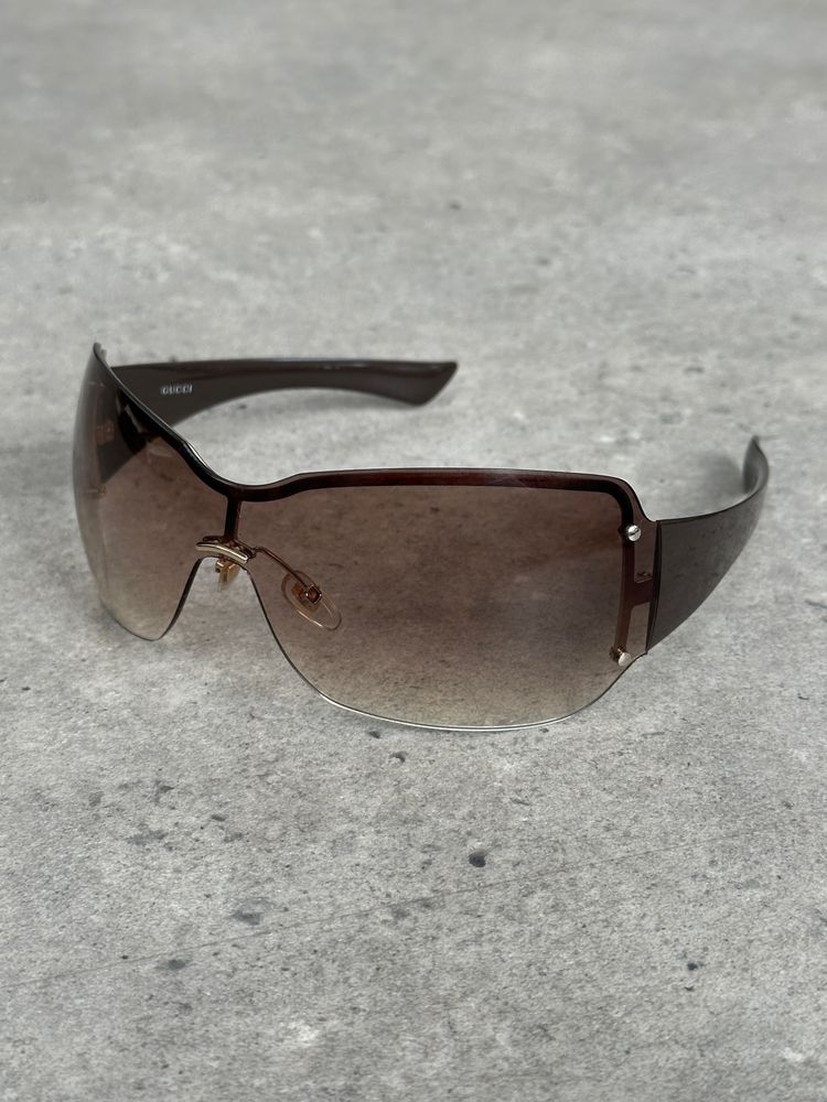 Gucci 2000s Tom Ford Era Oversized Shield Monogram Sunglasses image 1