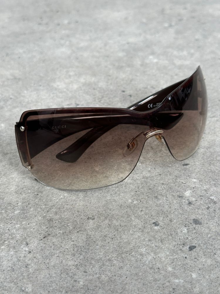 Gucci 2000s Tom Ford Era Oversized Shield Monogram Sunglasses image 5
