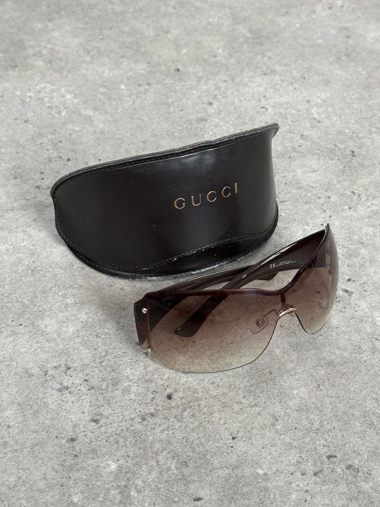 Gucci 2000s Tom Ford Era Oversized Shield Monogram Sunglasses image 10