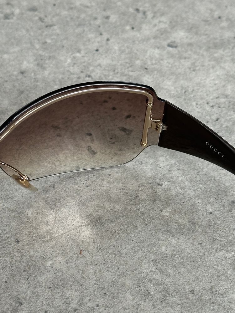 Gucci 2000s Tom Ford Era Oversized Shield Monogram Sunglasses image 8