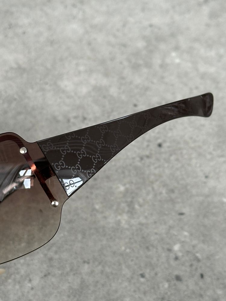 Gucci 2000s Tom Ford Era Oversized Shield Monogram Sunglasses image 6