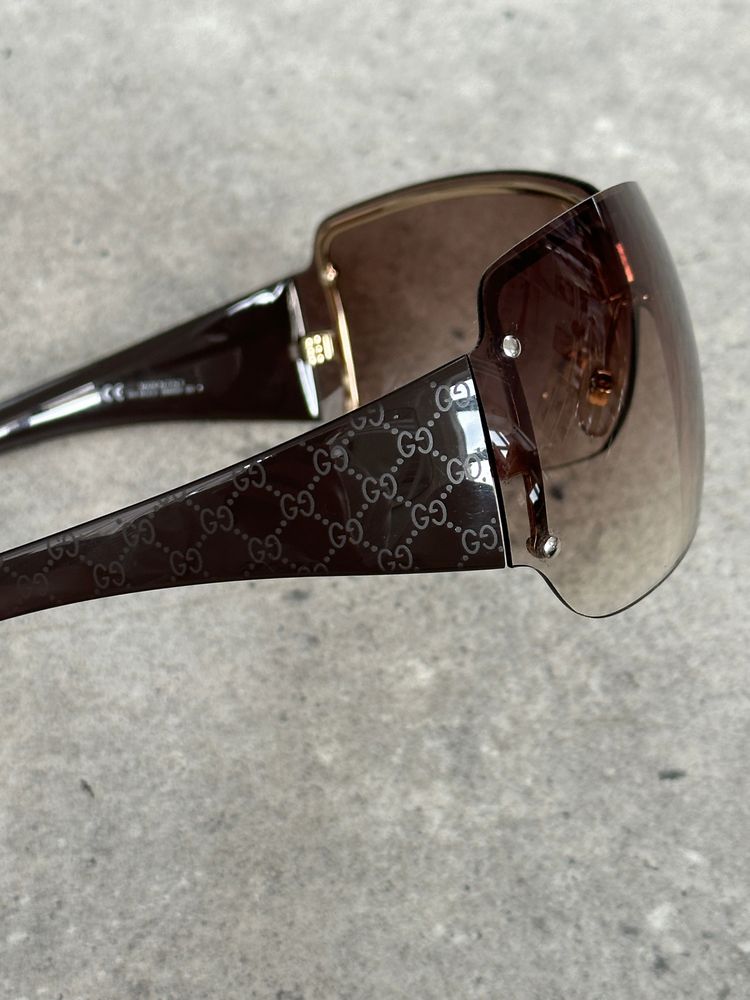 Gucci 2000s Tom Ford Era Oversized Shield Monogram Sunglasses image 11