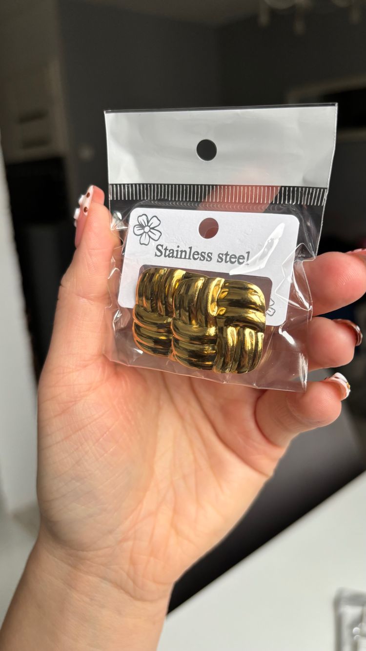 Gold-Tone Stainless Steel Earrings image 1
