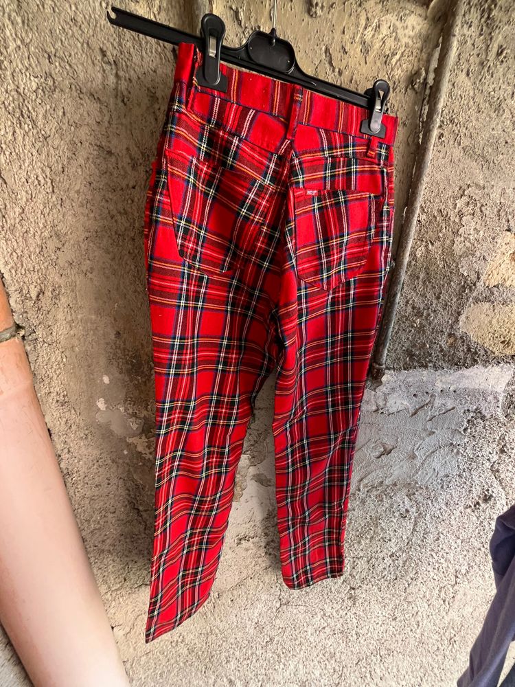Rifle Red Tartan Plaid Pants 3