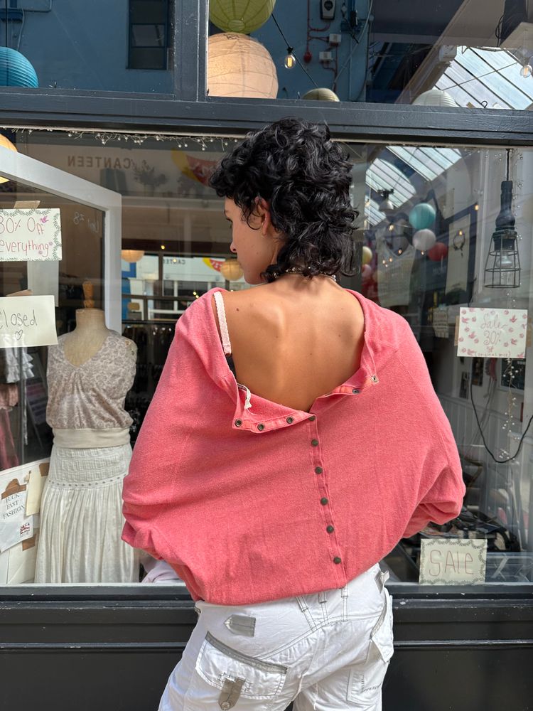 Coral pink slouchy knit image 2