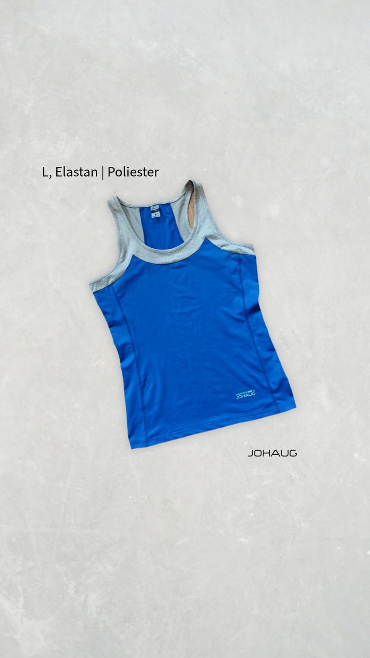 Johuag RUN Blue Athletic Tank Top L