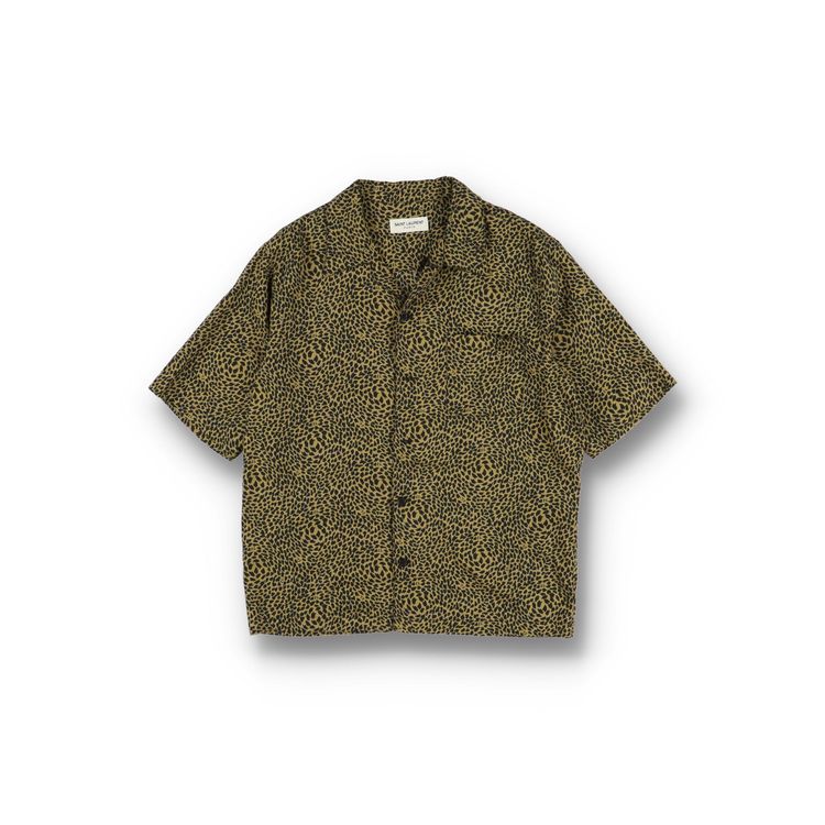 Saint Laurent Paris Leopard Print Short Sleeve Hawaiian Shirt