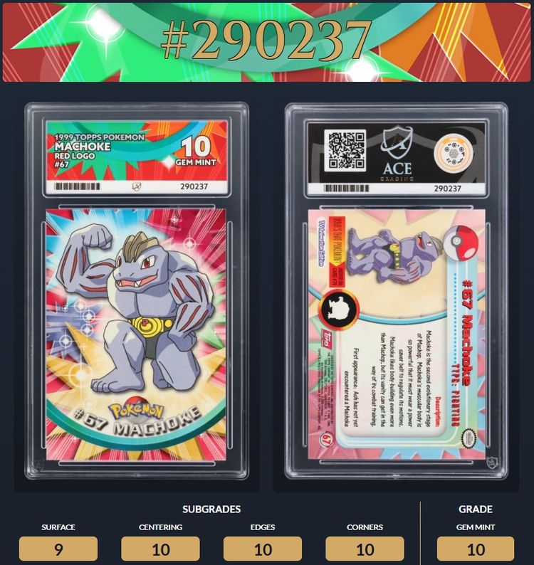 ACE 10 1999 Topps  Machoke #67 VINTAGE