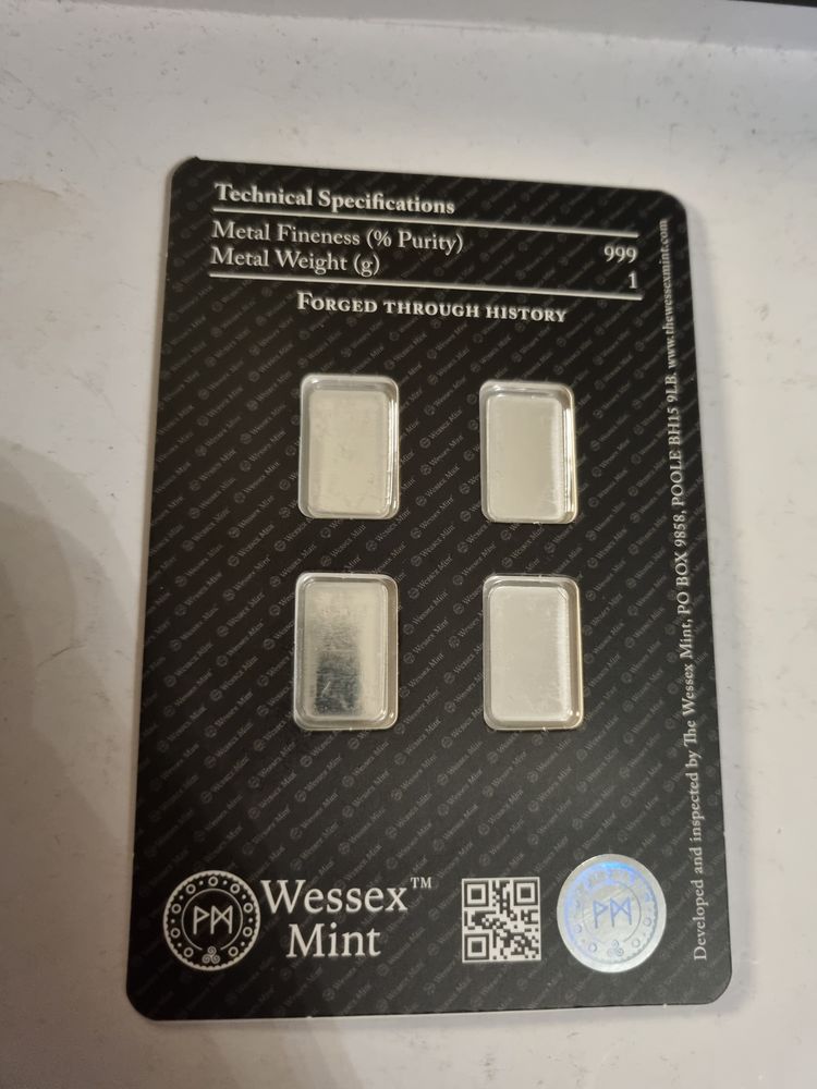 Archangle wessex Mint 4 X 1G 999 Solid Silver Bars 2