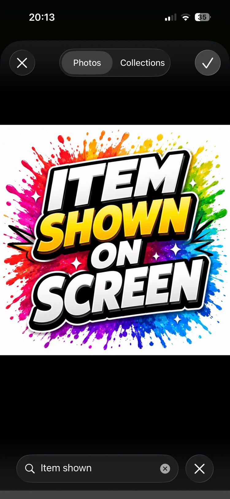 ITEM SHOWN ON SCREEN !!