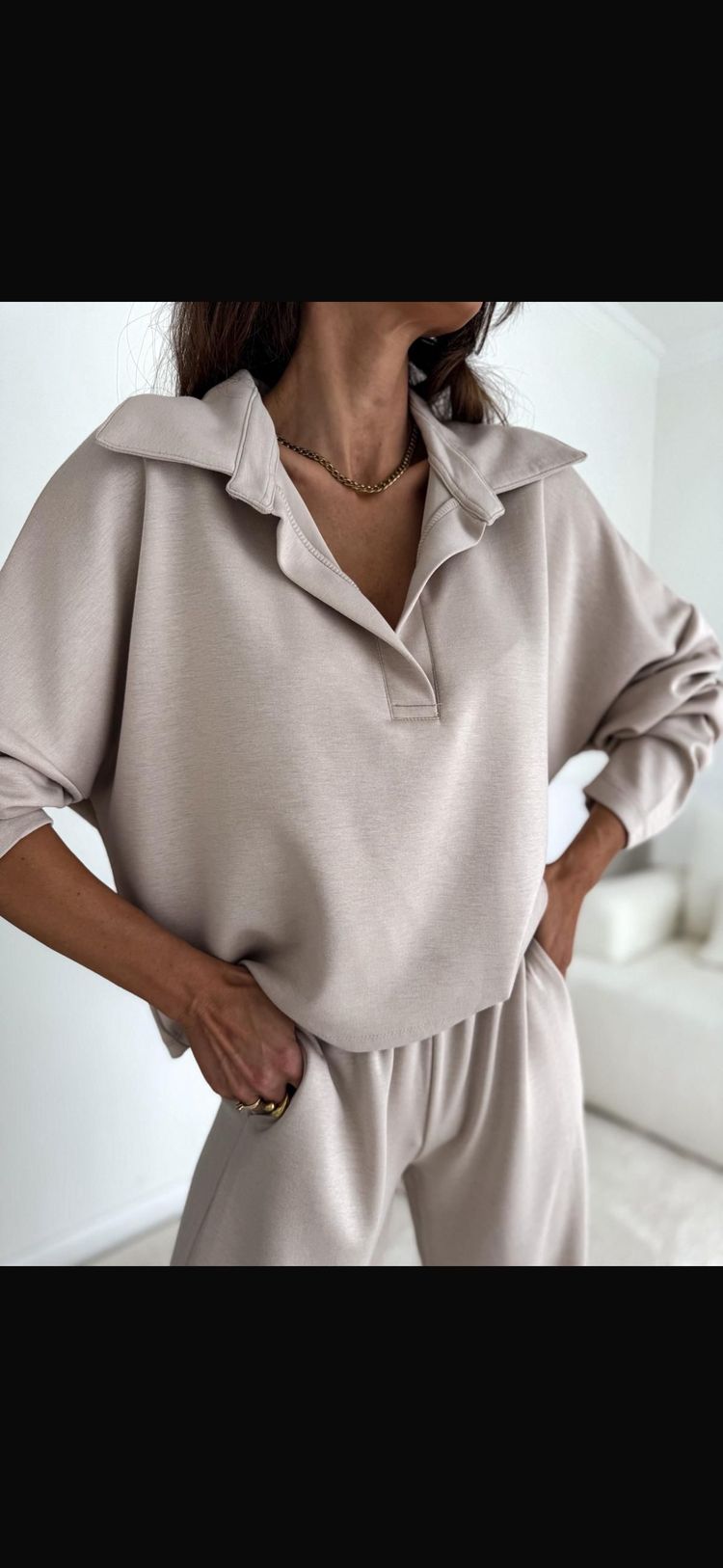 Beige Two-Piece Loungewear Set 2