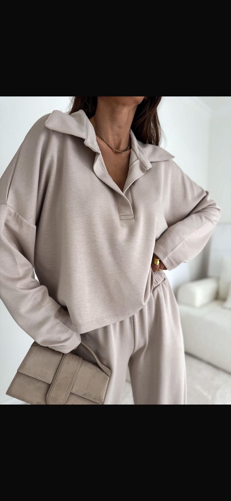 Beige Two-Piece Loungewear Set 3