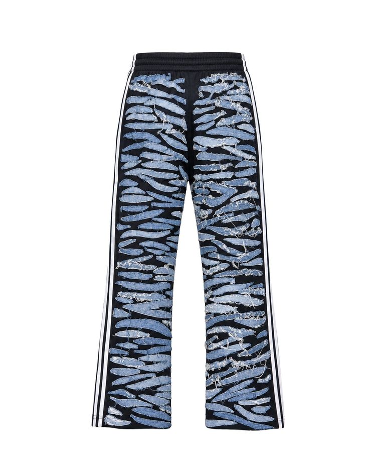 Upcycled Firebird Zebra Denim Track Pants image 3