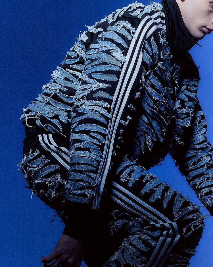 Upcycled Firebird Zebra Denim Track Pants image 5