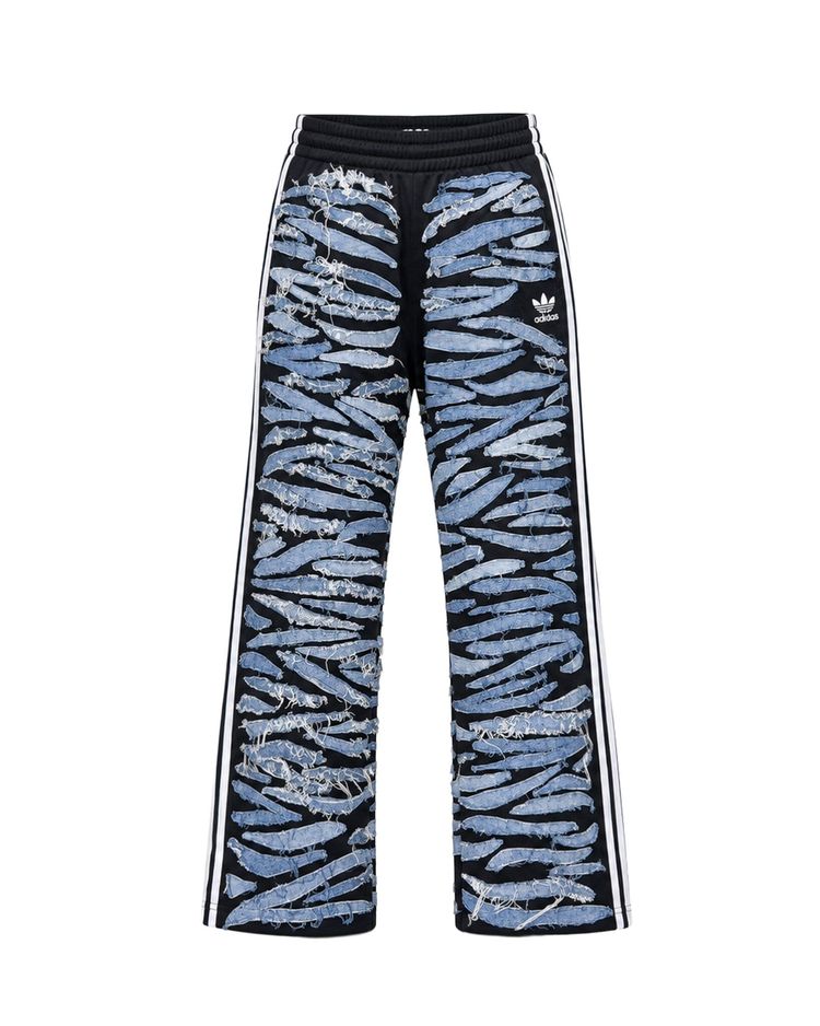 Upcycled Firebird Zebra Denim Track Pants