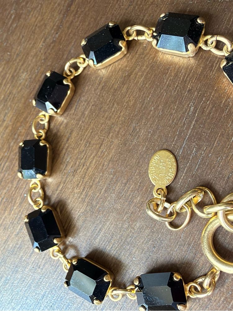 Gold Bracelet With Black Stones image 1