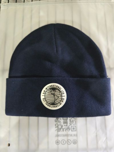 B129 DJK Navy Geo Rubber Patch Brand New